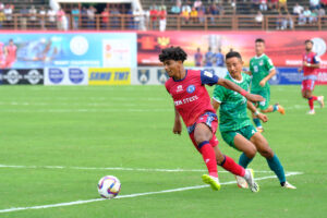 during match 2 of Group D played between Jamshedpur FC and ASSAM RIFLES FT of the 133rd Durand Cup 2024 at  JRD Tata Sports Complex in Jamshedpur on July 28, 2024. 
Kunal Bagchi/Durand Cup