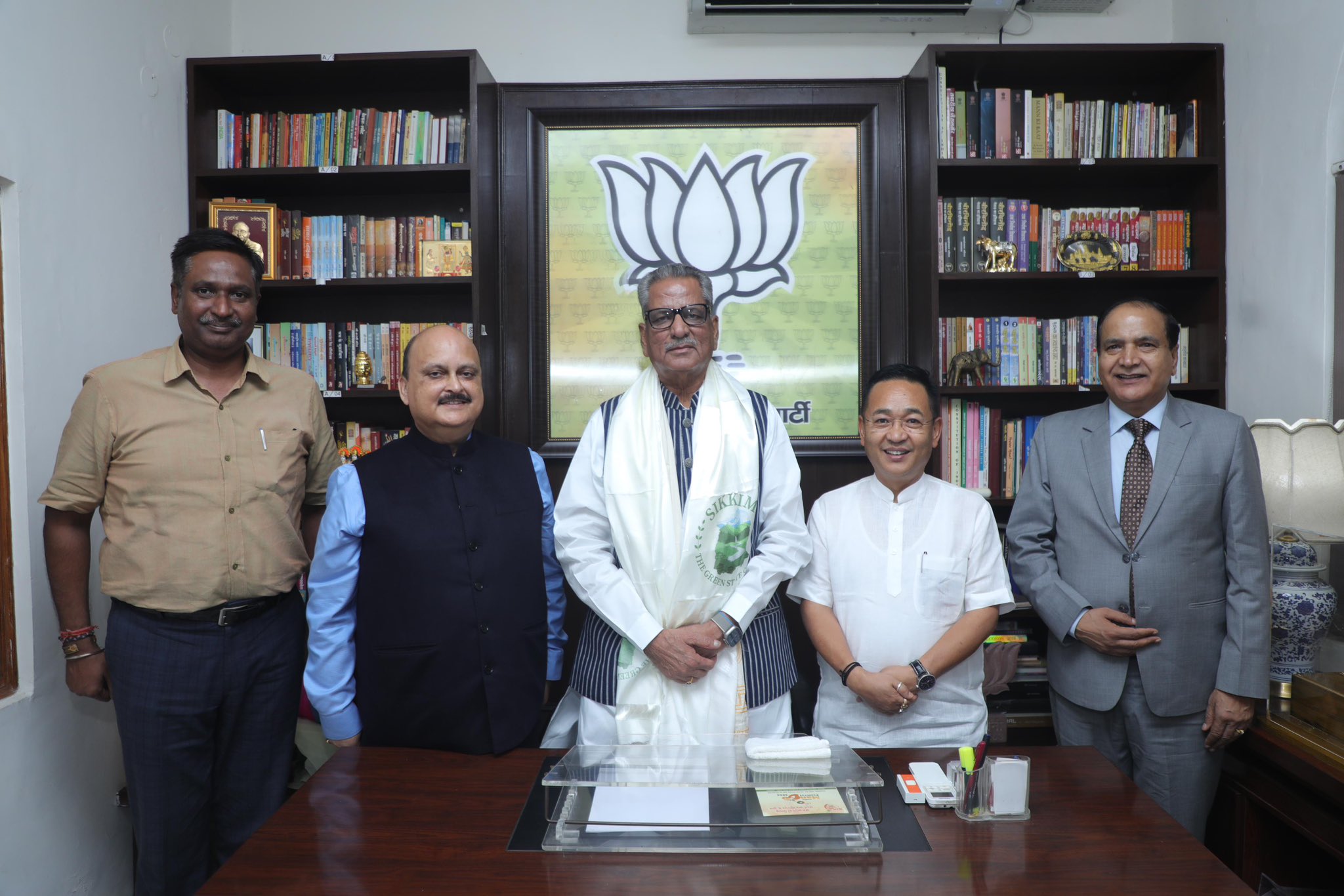  Sikkim Chief Minister Meets New Governor, Om Prakash Mathur, in New Delhi