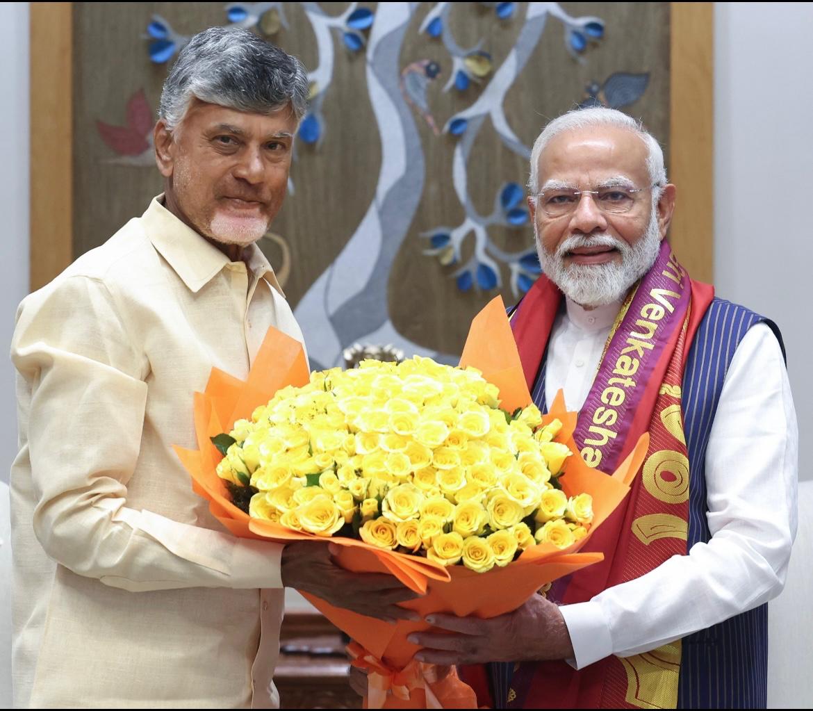  Andhra Pradesh CM N Chandrababu Naidu Meets PM Modi, Seeks Central Support for State’s Development