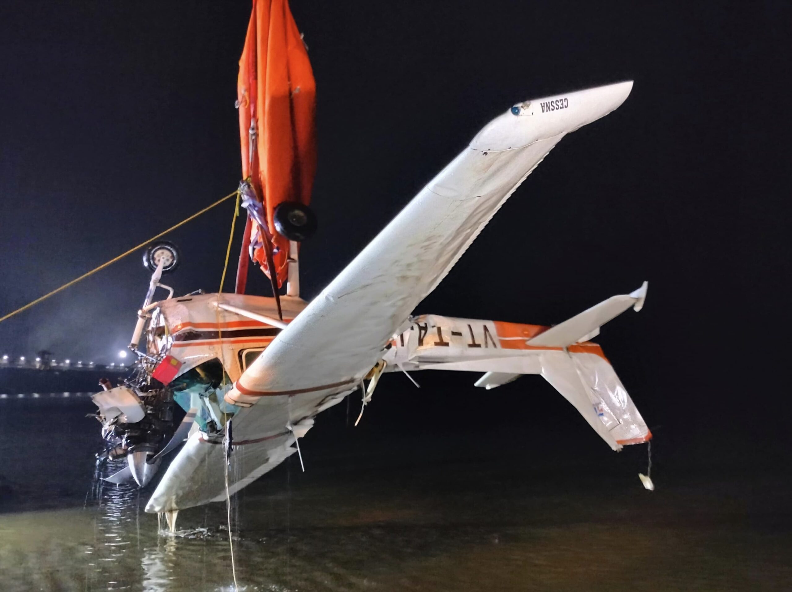  Navy Team Successfully Retrieves Trainee Aircraft from Chandil Dam After 13.5 Hours of Operation