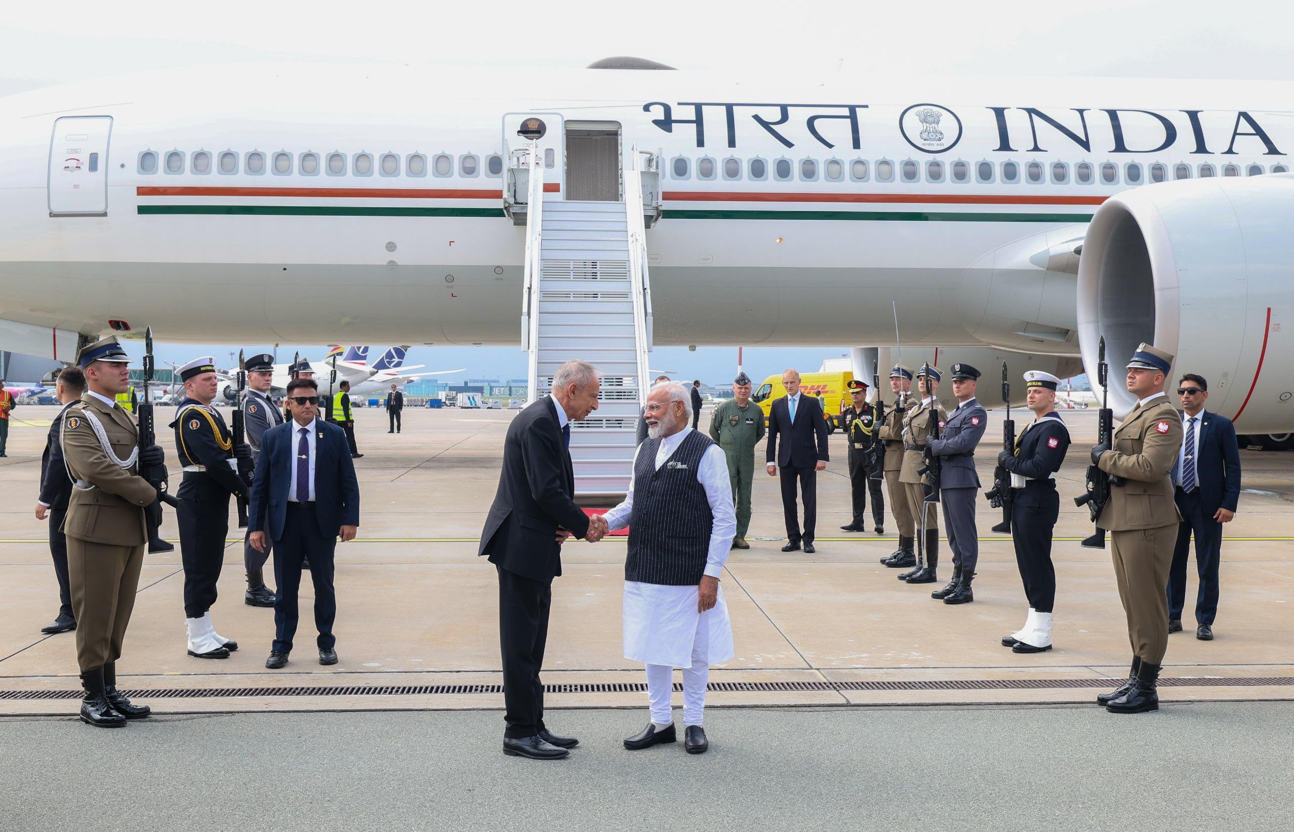  PM Modi Arrives in Warsaw, First Leg of Poland and Ukraine Visit