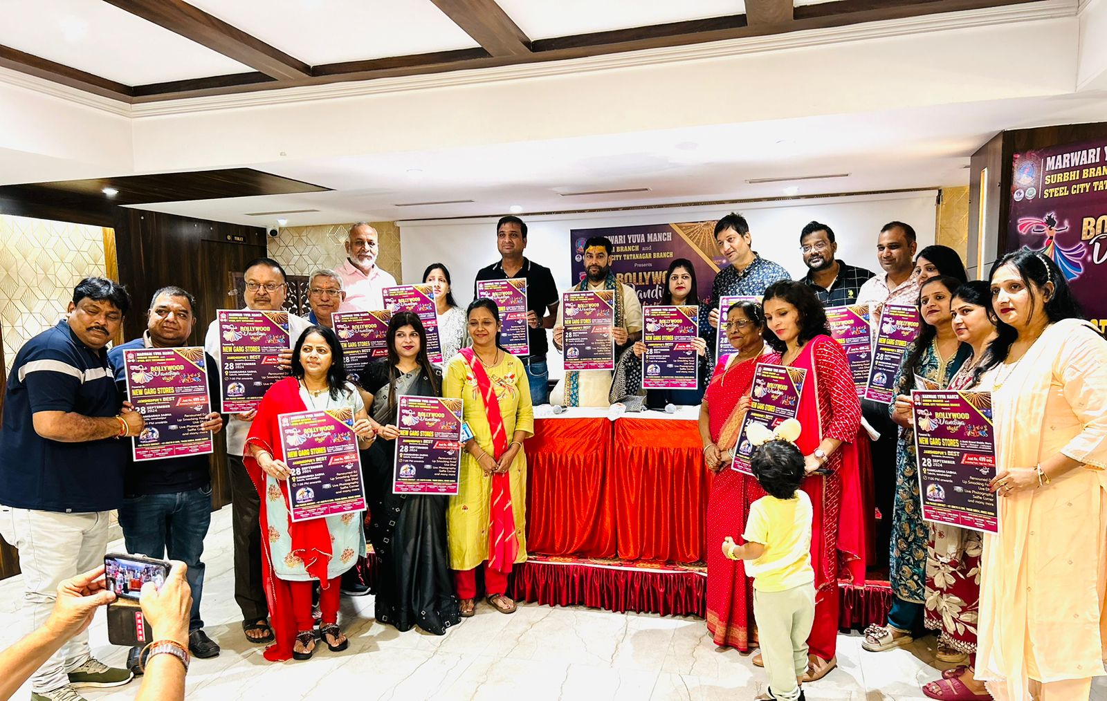  Bhagwatcharya Shri Rajendra Ji Maharaj Releases Posters for Bollywood Dandiya and Awareness Campaigns in Jamshedpur