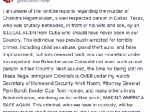 Former US President Condemns the Killing, Calls for Tough Action on Illegal Immigrants