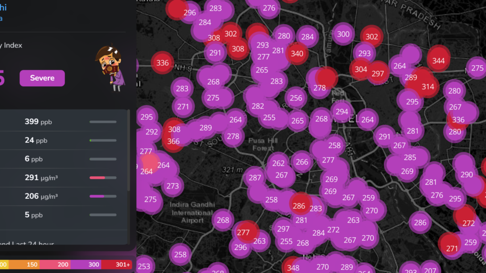 Snap grabbed from aqi.in