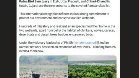 India Adds Two Wetlands to Ramsar List Ahead of World Wetlands Day